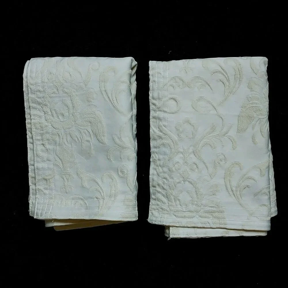 Locama Pillow Sham Cover Standard Cream Floral Jacquard Victoria French Portugal